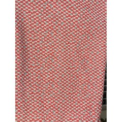 Vintage Unbranded Woven Fabric Geometric Retro Mod Coral Pink White Blue