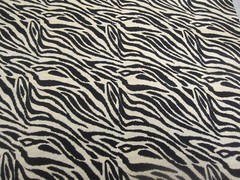 Cotton Fabric ZEBRA BLACK on Beige Animal Print 2yd x 44
