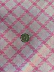 Vtg Double Knit Print Polyester Fabric Pink Check/Plaid Textured 62”x4 yds 33 In