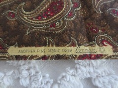 4351. CARNAC Brown PAISLEY Cotton or Linen FABRIC – 41-1/2″ x 3-3/4 yds.