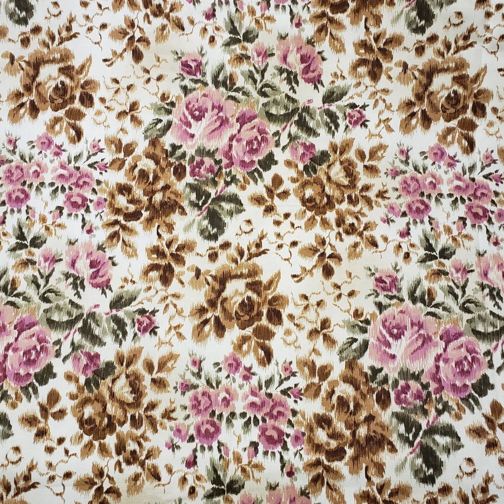 Pink Roses Fabric Cotton Quilting David Textiles Beth Bruske 3+ Yards 44″