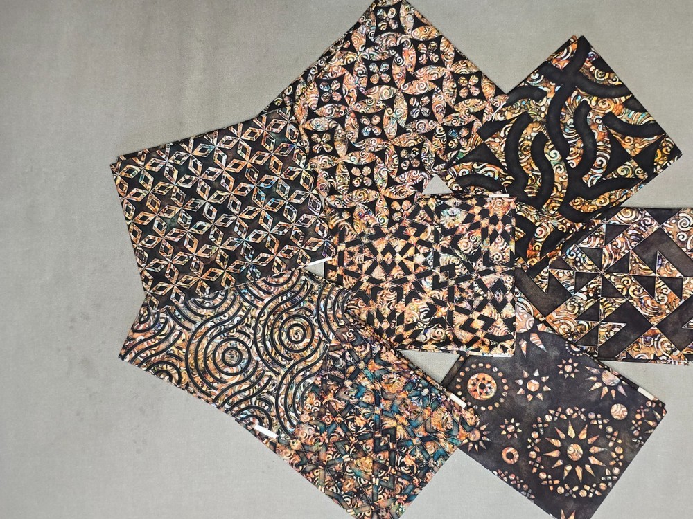 QT FABRICS – Paradox on Charcoal by Dan Morris – 8 Fat Quarters