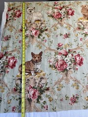 Lee Jofa Putting On The Dog Fabric 55”w x 35″ H Linen Spaniel Yorkie Dogs (5p)