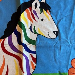 Multicolor Rainbow Animal Print Zebra Fabric Panel Cloth Colorful Printed