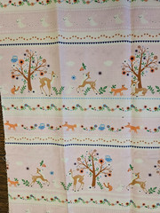 Nursery Baby Fabric Fawn Fox Owl Woodland Stripe Timeless Treasures 1 yd. x 43″