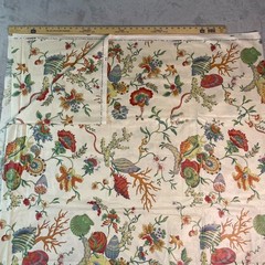 Vintage 1981 Bloomcraft Luther Travis Fabric 4.5 Yards Seashell Floral Coastal