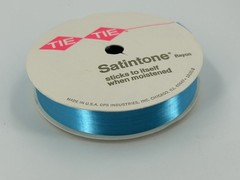 Tie Tie Satintone Rayon Ribbon Turquoise Blue Self-Adhesive Vintage Craft Spool