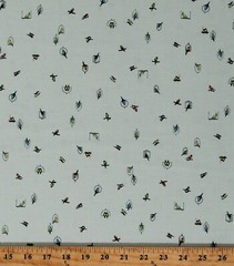 Cotton Tiny Parrots on Mint Animals Birds Pets Fabric Print by the Yard D684.68