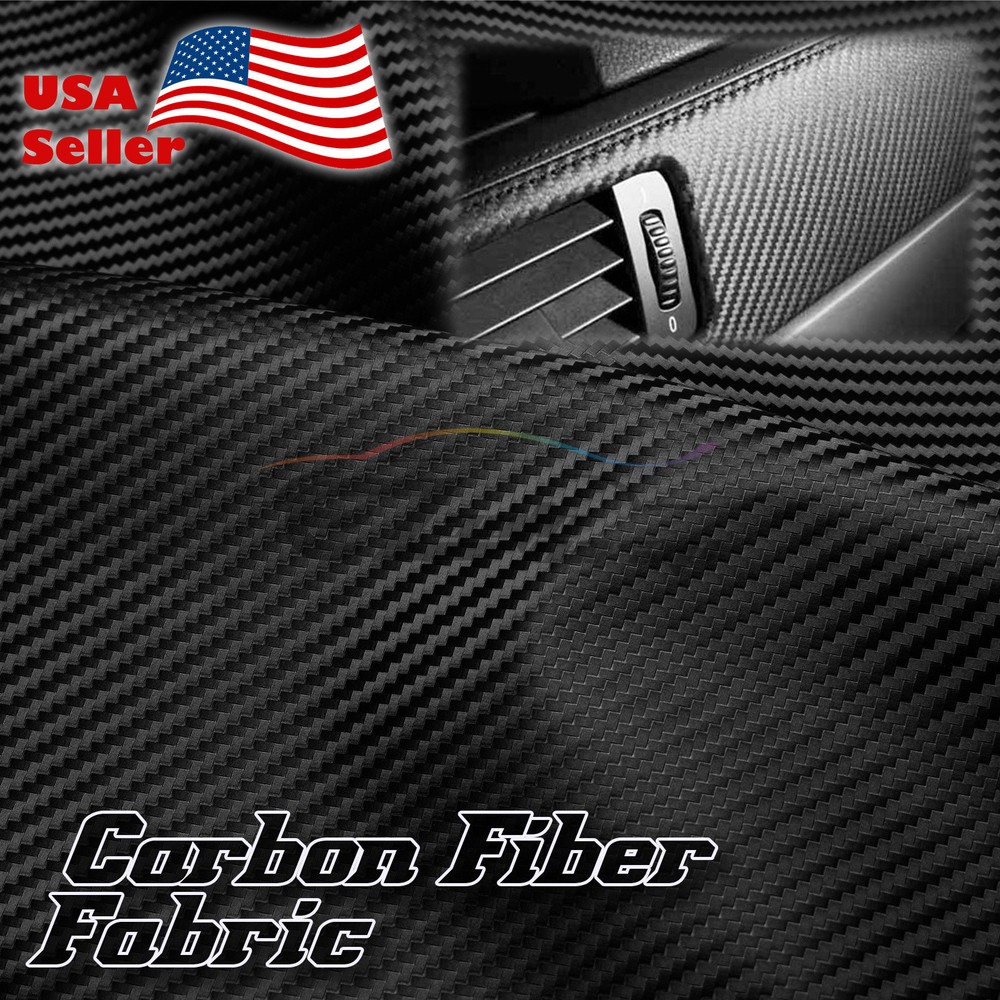 Black Carbon Fiber Fabric Cloth Marine Vinyl 54″ Wide Plain Weave Upholstery