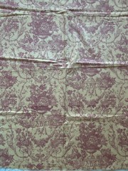 CYRUS CLARK FABRIC~Gina~1994~MUTED TOILE~Red Tan~LARGE FLORAL ARRANGEMENTS~Vines