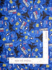 USA Military Air Force Fabric 31″ Length 44″W Airplane Blue Camo Cotton Santee