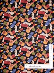 Sew Thread Spool Button Black Fabric By the Yard Cotton Wilmington Sew Curious