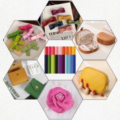 18 Pieces Faux Leather Sheets, 8×12 inches Rainbow Soft Leather Fabric Colour…