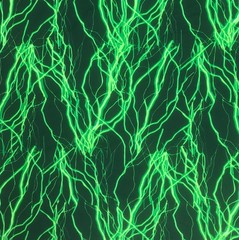 Poly Spandex Fabric Swimwear Material- Green Black lightning design- 18 x 59 in.