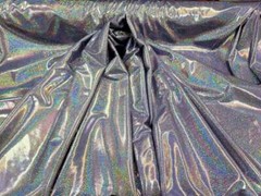 Fabric Sold By The Yard Purple Sparkly Iridescent Hologram Stretch Clothing Deco