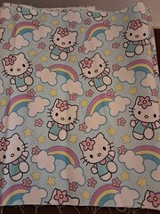 Hello Kitty Cotton Quilt Fabric 2 Fat Quarters Hot Wheels Rainbows 9.5″ X 56″
