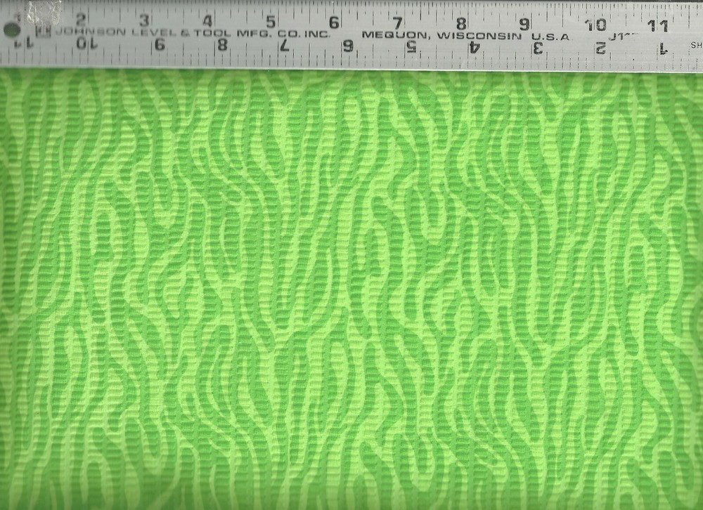 Plisse Zebra Print Bright Lime Green ~ Quilting Sewing Crinkle Fabric BTY