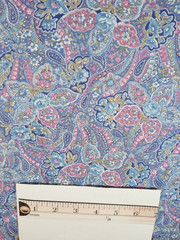 Peter Pan Fabrics Blue/Pink Paisley/Floral 34″ x 43″ 100% Cotton