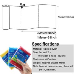 Fabric, Grey Waterproof Ripstop Nylon Fabric 40D, 60×39 Inches, Lightweight, …