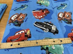 Disney Pixar CARS Movie Cotton Fabric Springs Global Blue Two Pieces 86” Total