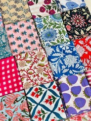 indian hand block printed scrap – scrap bundle – fabric scraps cotton – fabric