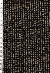Asian – LOTUS GARDEN-Small Gold Metallic Kanji Columns-CM3671-Black-By Half Yard