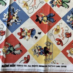 Yippee Retro Cowboy Child Boy Diamon Block Michael Miller 1 Yard