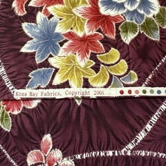 Kona Bay Cotton Fabric, Floral, wine colored w/ flowers, 3/4 Yd
