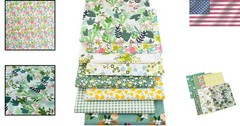 Sustainable High-Quality Cotton Fabric Pack – 8 Floral Pre-Cut Sheets 19.69″