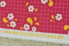 By 1/2 Yd, Yellow & White Floral on Hot-Pink, Moda, Prairie Grass, Japan, B1687