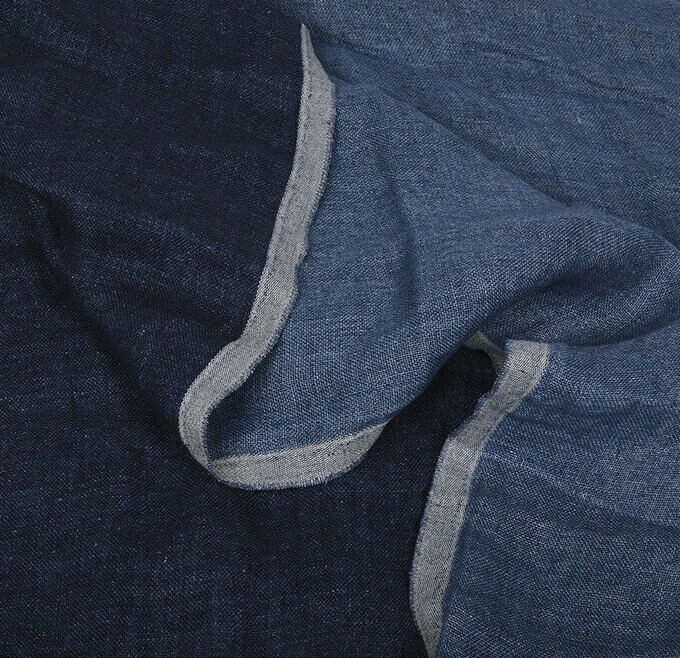 100% linen fabric 220gsm PREWASHED Double side Flax Craft Blue Navy