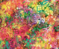 PREMIUM FABRIC FROM BATIK TEXTILES – DESIGNS ON BRIGHT COLORS – 1 1/2 YARDS