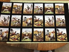 Elizabeth’s Studio “Sports Afield” Bird Hunting In Black Panel Fabric Blocks