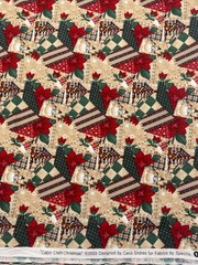 Vtg 2003 CABIN CLOTH CHRISTMAS by Carol Endres for Spectrix 2.33 yds