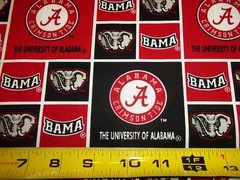 ALABAMA ” ROLL TIDE ” SQUARES DESIGN BRAND NEW 1 YARD PIECE 100% COTTON