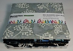 Benartex 10 Fat Quarters Bundle Triple Dyed Balis Bali Blenders Gray/Black Batik