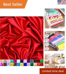 Elegant 60″ Red Satin Fabric Roll – Versatile for Upholstery and DIY Crafts