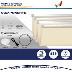 Waterproof Retractable Pergola Replacement Shade Cover Wave Sail Awning-Beige