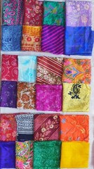 ABB Sari Silk Fabric Squares 30pcs 8″ Craft Quilt Decor Scrapbook Art Doll DS370
