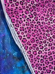 SINGLE PIECE FABRIC HOT PINK BLACK CHEETAH PRINT COTTON CRANSTON 32″X41″