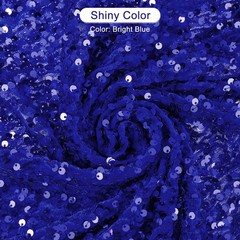 Sequin Fabric Bright Blue, 5 Yards Length 3.9 Ft Wide Velvet Fabric