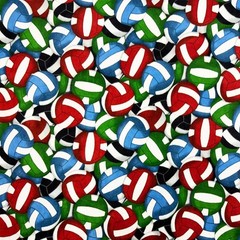 Volleyballs Allover Fleece Fabric – 60″ Wide – Sold by The Yard