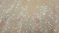 White Iridescent Sequin Hologram On Mesh Fabric By The Yard Dress Fashion