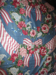 5 3/4 Yards Vtg 1990’s Chintz Floral Bows Ribbons P/Kaufmann Fabric Upholstery