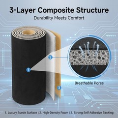Black Suede Headliner w Adhesive Backing For Car/Truck Roof Replace 11.8″×60″