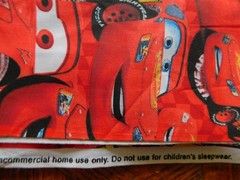 2011 Disney Pixar Films Red Cotton Fabric 90in x 44in-Springs Global US-New