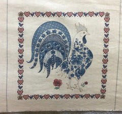 VTG Joan Kessler Cut & Sew Cotton Fabric 21″x 44.25″ Country Animals 8 Squares