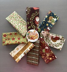 Riley Blake Fabric Christmas 8 piece Fat Quarters Quilting Bundle 18×22″ Warm