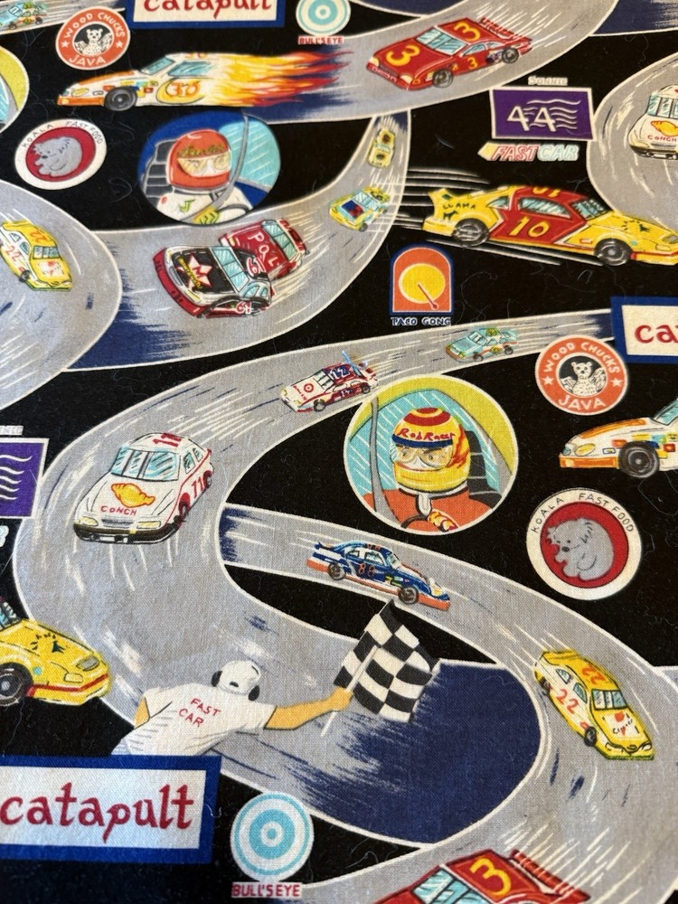 Race Car Themed Novelty Fabric – Three Yards By Robert Kauffman