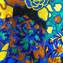 Bold Geometric Dress Apparel Fabric Drapes Slinky Jewel Tribal Pattern 6 Yd